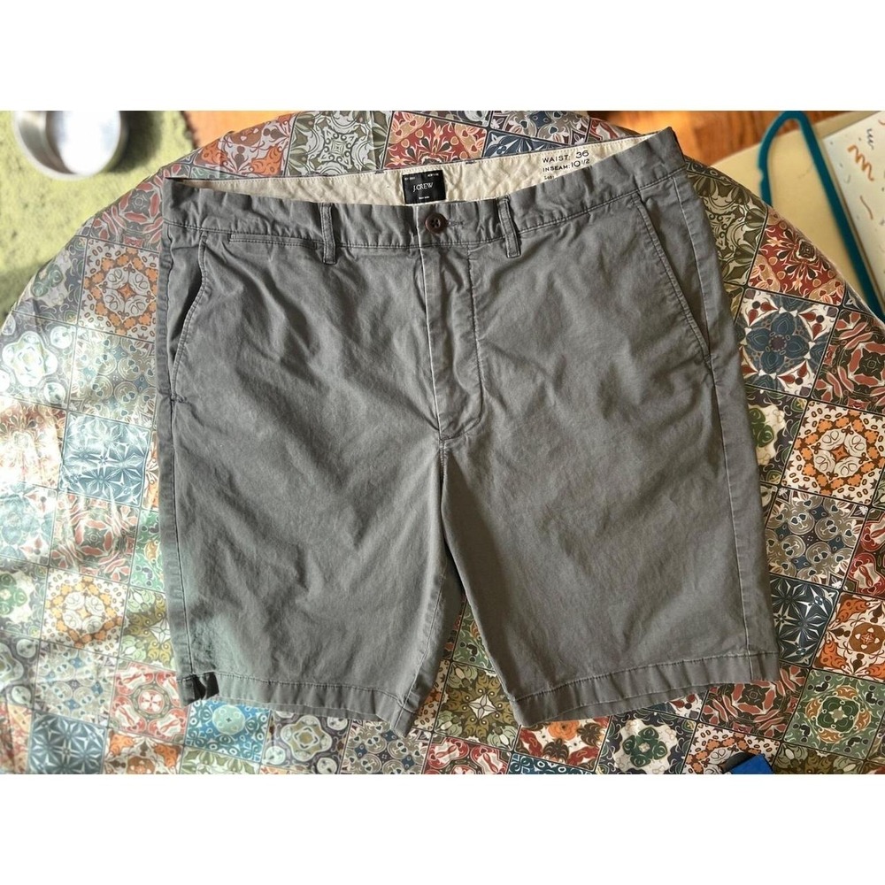 J. Crew Mens Reimagined Gray Chino Shorts Size 36 Waist 10.5 Inseam
